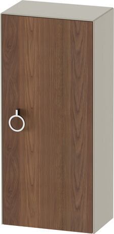 Halfhoge kast, WT1323R7760 deurdraairichting: rechts, front: Amerikaans noten Mat, Massief hout, corpus: Taupe Zijdemat, Lak