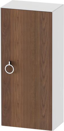 Semi-tall cabinet, WT1323R7785 Hinge position: Right, Front: American walnut Matt, Solid wood, Corpus: White High Gloss, Lacquer