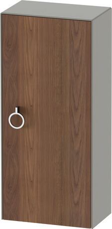 Halfhoge kast, WT1323R7792 deurdraairichting: rechts, front: Amerikaans noten Mat, Massief hout, corpus: Steen grijs Zijdemat, Lak