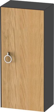 Semi-tall cabinet, WT1323RH5H1 Hinge position: Right, Front: Natural oak Matt, Solid wood, Corpus: Graphite High Gloss, Lacquer