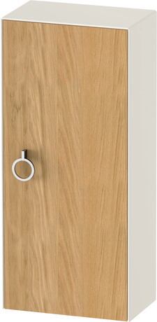 Semi-tall cabinet, WT1323RH5H4 Hinge position: Right, Front: Natural oak Matt, Solid wood, Corpus: Nordic white High Gloss, Lacquer