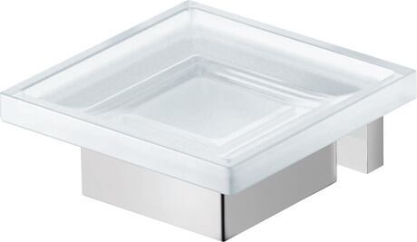 Soap Dish, 0099521000 Brass, Glass, Accent color: White Matte