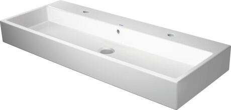 Wall Mounted Sink, 2350120024 White High Gloss, Number of basins: 2 Middle, Number of faucet holes: 1 Left, Right, Overflow: Yes, cUPC listed: No