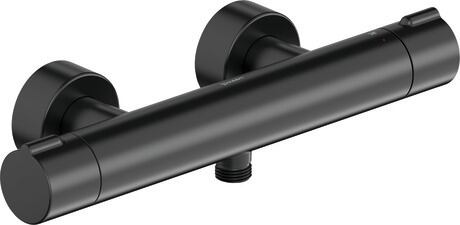 Thermostatic shower mixer for exposed installation, C14220000046 Black Matt, Connection type for water supply connection: S-connections, Flow rate (3 bar): 12,5 l/min