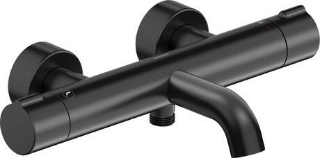 Termostato de bañera, visto, C15220000046 Negro Mate, Tipo de conexión toma de agua: Conexión con excéntricas, Excéntricas: 150 mm ± 15 mm, Caudal (3 bar): 20 l/min