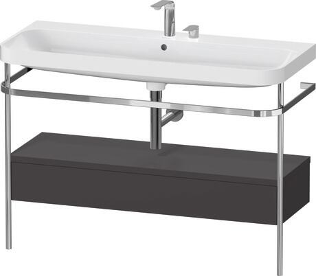 c-shaped Set with metal console and drawer, HP4844E80800000 Graphite Super Matt, Decor, Shelf material: Highly compressed three-layer chipboard
