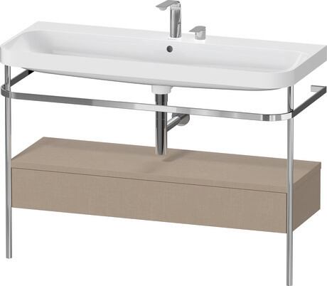 c-shaped Set with metal console and drawer, HP4844E75750000 Linen Matt, Decor, Shelf material: Highly compressed three-layer chipboard