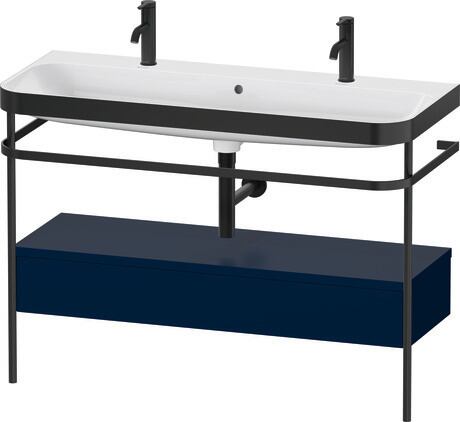 c-bonded set with metal console and drawer, HP4764O98980000 Night blue Satin Matt, Lacquer, Shelf material: Highly compressed MDF panel