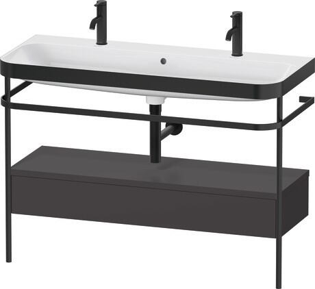 c-bonded set with metal console and drawer, HP4764O80800000 Graphite Super Matt, Decor, Shelf material: Highly compressed three-layer chipboard