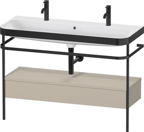 c-bonded set with metal console and drawer, HP4764O60600000 taupe Satin Matt, Lacquer, Shelf material: Highly compressed MDF panel