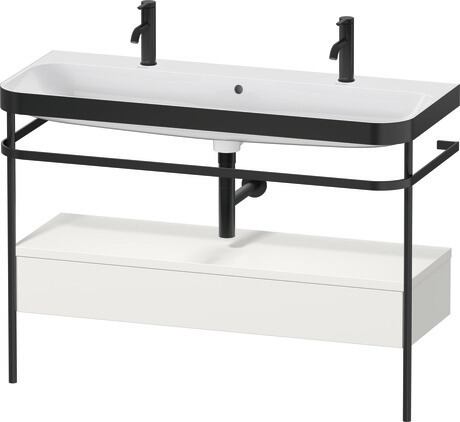 c-bonded set with metal console and drawer, HP4764O39390000 Nordic white Satin Matt, Lacquer, Shelf material: Highly compressed MDF panel