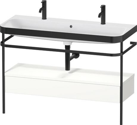 c-bonded set with metal console and drawer, HP4764O36360000 White Satin Matt, Lacquer, Shelf material: Highly compressed MDF panel