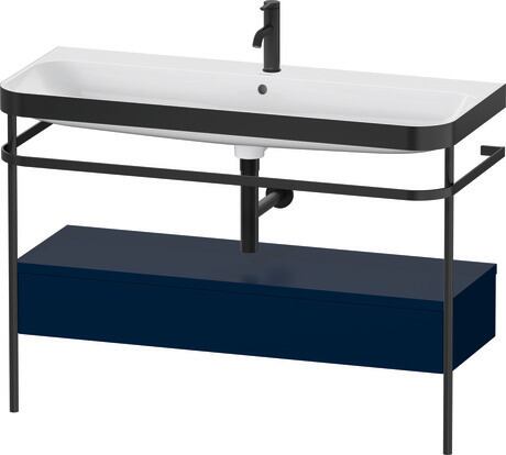 c-bonded set with metal console and drawer, HP4744O98980000 Night blue Satin Matt, Lacquer, Shelf material: Highly compressed MDF panel