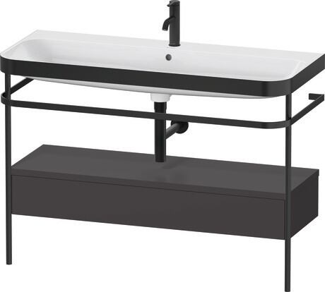 c-bonded set with metal console and drawer, HP4744O80800000 Graphite Super Matt, Decor, Shelf material: Highly compressed three-layer chipboard