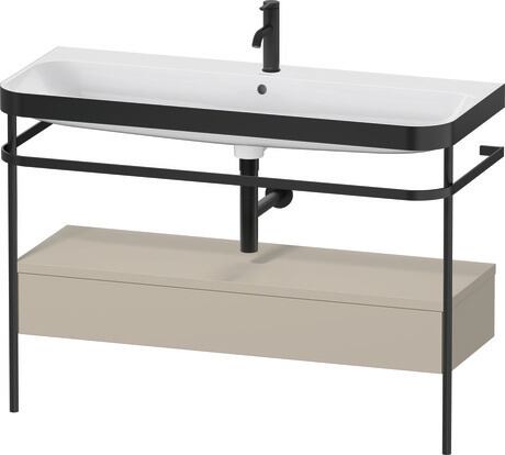 c-bonded set with metal console and drawer, HP4744O60600000 taupe Satin Matt, Lacquer, Shelf material: Highly compressed MDF panel