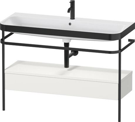 c-bonded set with metal console and drawer, HP4744O39390000 Nordic white Satin Matt, Lacquer, Shelf material: Highly compressed MDF panel
