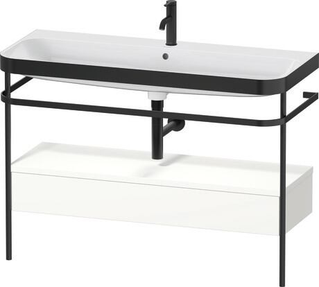 c-bonded set with metal console and drawer, HP4744O36360000 White Satin Matt, Lacquer, Shelf material: Highly compressed MDF panel