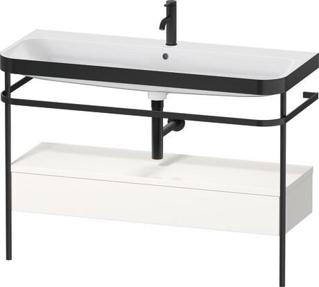 c-bonded set with metal console and drawer, HP4744O22220000 White High Gloss, Decor, Shelf material: Highly compressed three-layer chipboard