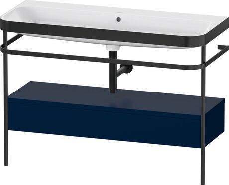 c-bonded set with metal console and drawer, HP4744N98980000 Night blue Satin Matt, Lacquer, Shelf material: Highly compressed MDF panel