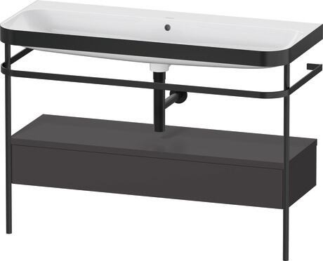 c-bonded set with metal console and drawer, HP4744N80800000 Graphite Super Matt, Decor, Shelf material: Highly compressed three-layer chipboard