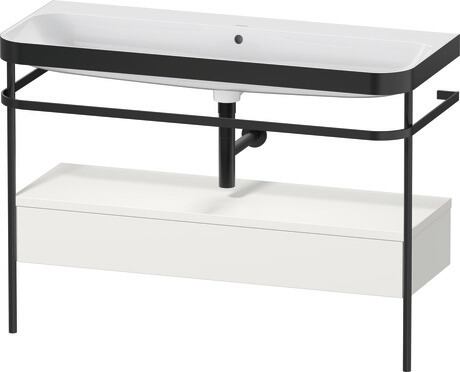 c-bonded set with metal console and drawer, HP4744N39390000 Nordic white Satin Matt, Lacquer, Shelf material: Highly compressed MDF panel