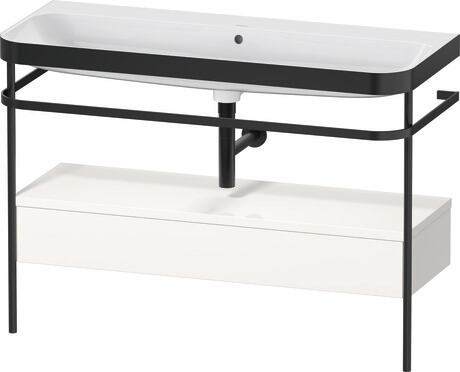 c-bonded set with metal console and drawer, HP4744N22220000 White High Gloss, Decor, Shelf material: Highly compressed three-layer chipboard