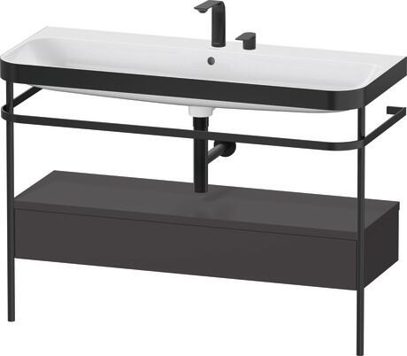 c-bonded set with metal console and drawer, HP4744E80800000 Graphite Super Matt, Decor, Shelf material: Highly compressed three-layer chipboard