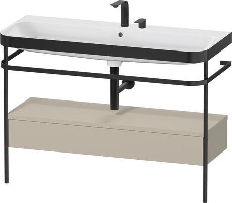 c-bonded set with metal console and drawer, HP4744E60600000 taupe Satin Matt, Lacquer, Shelf material: Highly compressed MDF panel