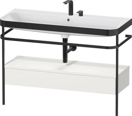 c-bonded set with metal console and drawer, HP4744E39390000 Nordic white Satin Matt, Lacquer, Shelf material: Highly compressed MDF panel