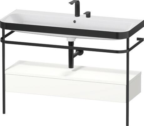 c-bonded set with metal console and drawer, HP4744E36360000 White Satin Matt, Lacquer, Shelf material: Highly compressed MDF panel