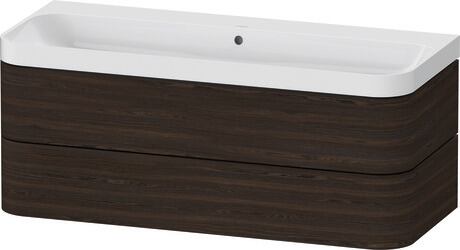 c-shaped set wall-mounted, HP4349N69690000 Brushed walnut Matt, Real wood veneer