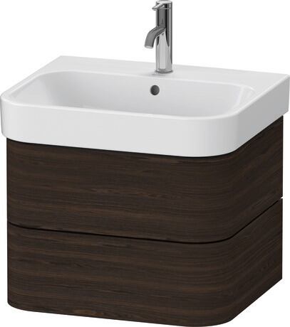 Meuble sous lavabo suspendu, HP4385069690A00 Noyer brossé mat, Placage bois véritable, Système d'aménagement intérieur Intégré
