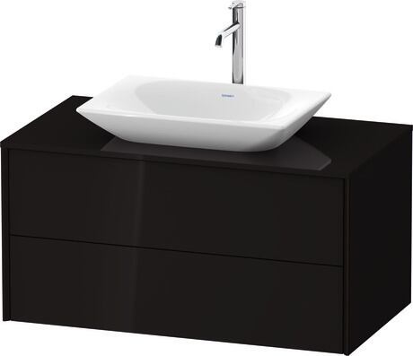 Mueble bajo lavabo para encimera, XV47710B2400000 Negro Brillante, Lacado, Perfil: Negro