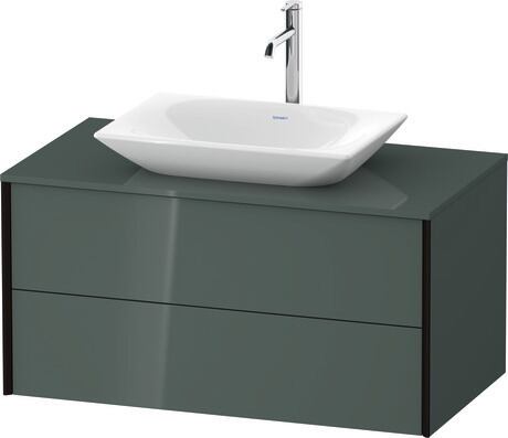 Mueble bajo lavabo para encimera, XV47710B2380000 Gris (Dolomiti) Brillante, Lacado, Perfil: Negro