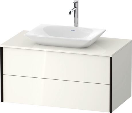 Mueble bajo lavabo para encimera, XV47710B2220000 Blanco Brillante, Decoración, Perfil: Negro