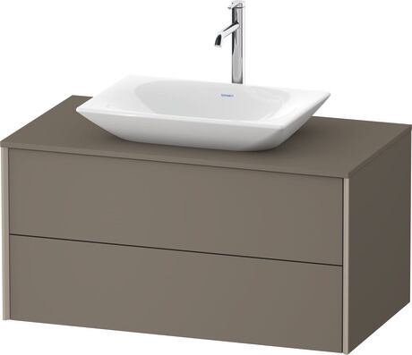Mueble bajo lavabo para encimera, XV47710B1900A00 Franela gris Satén mate, Lacado, Perfil: Champán, Distribución interior Integrado/a