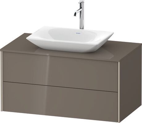 Mueble bajo lavabo para encimera, XV47710B1890A00 Franela gris Brillante, Lacado, Perfil: Champán, Distribución interior Integrado/a