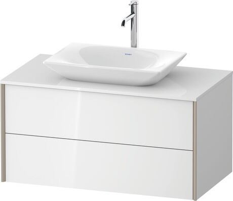 Mueble bajo lavabo para encimera, XV47710B1850A00 Blanco Brillante, Lacado, Perfil: Champán, Distribución interior Integrado/a