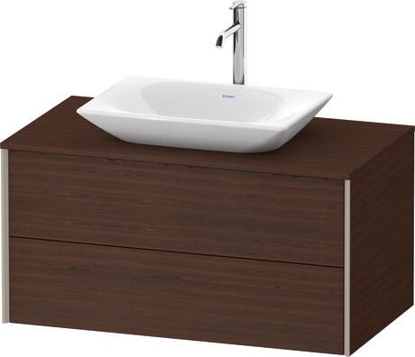 Mueble bajo lavabo para encimera, XV47710B1690A00 Nogal cepillado Mate, Chapa de madera auténtica, Perfil: Champán, Distribución interior Integrado/a