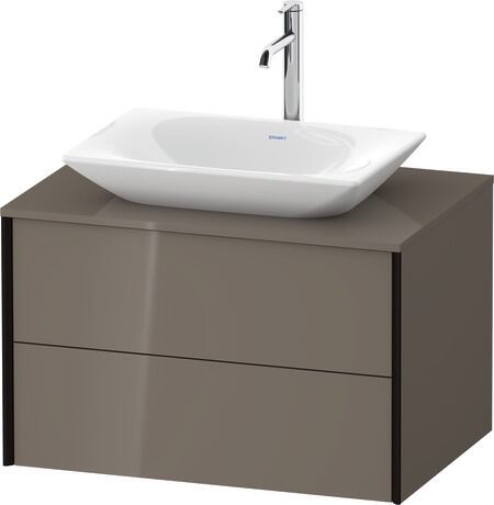 Mueble bajo lavabo para encimera, XV47700B2890A00 Franela gris Brillante, Lacado, Perfil: Negro, Distribución interior Integrado/a