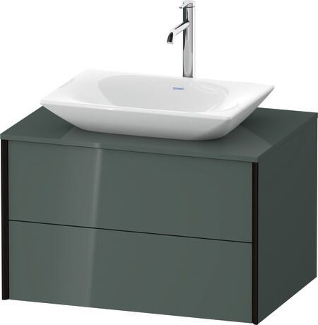 Mueble bajo lavabo para encimera, XV47700B2380A00 Gris (Dolomiti) Brillante, Lacado, Perfil: Negro, Distribución interior Integrado/a