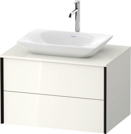 Mueble bajo lavabo para encimera, XV47700B2220A00 Blanco Brillante, Decoración, Perfil: Negro, Distribución interior Integrado/a