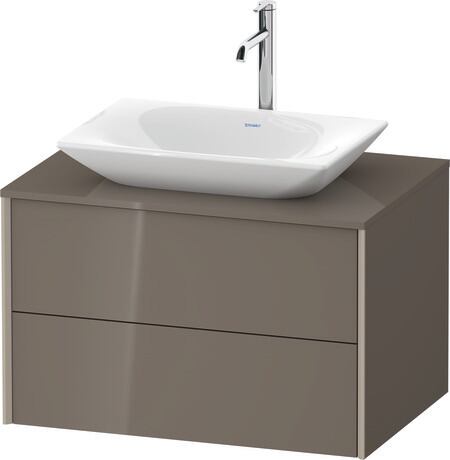 Mueble bajo lavabo para encimera, XV47700B1890A00 Franela gris Brillante, Lacado, Perfil: Champán, Distribución interior Integrado/a