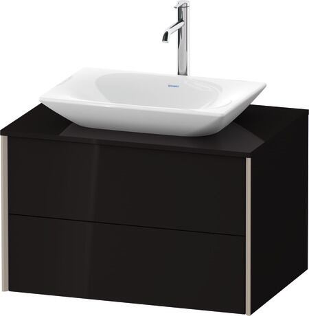 Mueble bajo lavabo para encimera, XV47700B1400A00 Negro Brillante, Lacado, Perfil: Champán, Distribución interior Integrado/a