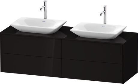 Mueble bajo lavabo para encimera, XV4776BB2400D00 Negro Brillante, Lacado, Perfil: Negro, Distribución interior Integrado/a