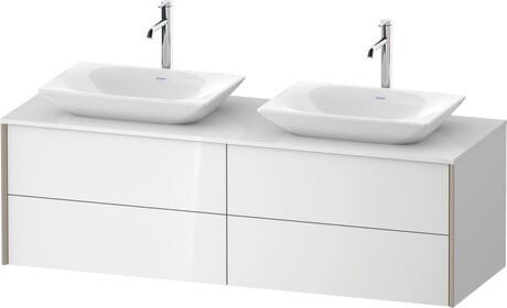 Mueble bajo lavabo para encimera, XV4776BB1850D00 Blanco Brillante, Lacado, Perfil: Champán, Distribución interior Integrado/a