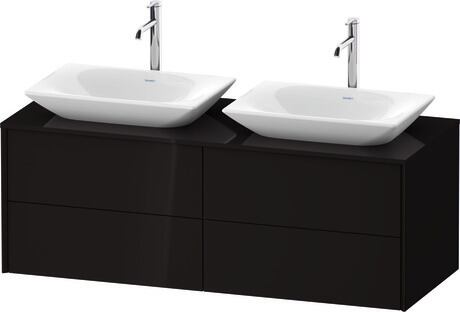 Mueble bajo lavabo para encimera, XV4774BB2400B00 Negro Brillante, Lacado, Perfil: Negro, Distribución interior Integrado/a