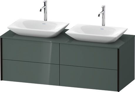 Mueble bajo lavabo para encimera, XV4774BB2380B00 Gris (Dolomiti) Brillante, Lacado, Perfil: Negro, Distribución interior Integrado/a