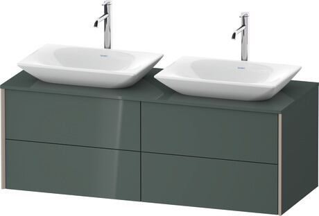 Mueble bajo lavabo para encimera, XV4774BB1380B00 Gris (Dolomiti) Brillante, Lacado, Perfil: Champán, Distribución interior Integrado/a