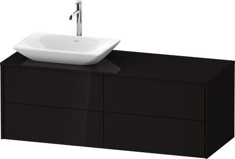 Mueble bajo lavabo para encimera, XV4773LB2400B00 Negro Brillante, Lacado, Perfil: Negro, Distribución interior Integrado/a